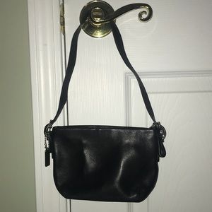 Small black leather Coach purse